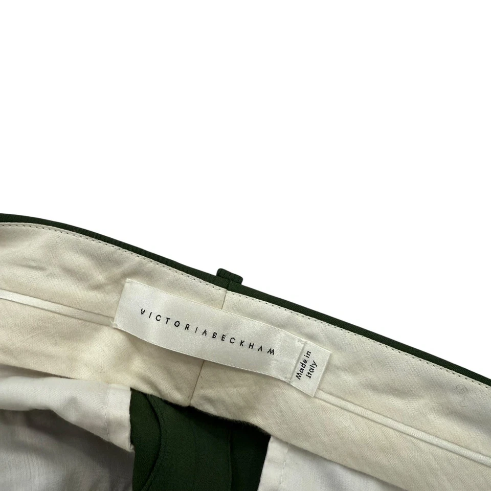 Victoria Beckham Green Split Hem Trouser Pants Size 4 Made in Italy - Image 2 of 4