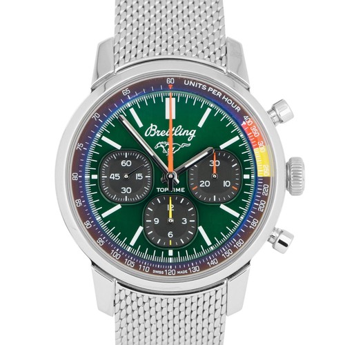 2024 PAPERS Breitling Top Time B01 MUSTANG Green Chronograph 41mm AB0176 BOX