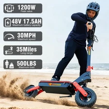 Electric Scooter Folding 48V 1200W For Adult 11"Off Road Fat Tires Fast Speed US