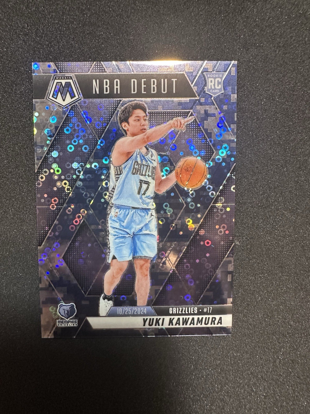 2024-25 Panini Mosaic Fastbreak NBA DEBUT Rookie Yuki Kawamura Blue Camo 20/35