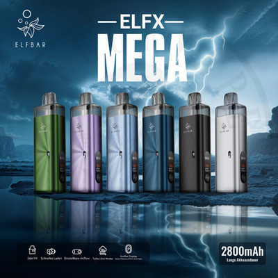 ELFBAR ELFX MEGA E-Zigarette I 2800mAh Open Pod System Kit I Starter Vape