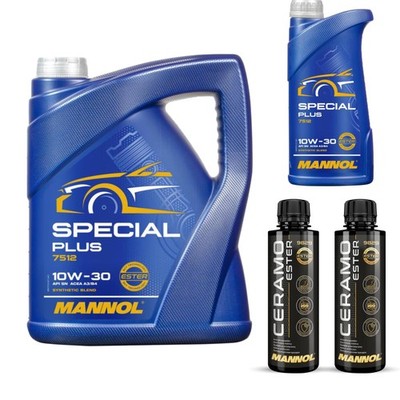 6L MANNOL Motoröl SPECIAL PLUS 10W-30 Inkl. 2x Additive Ceramo Ester 9829