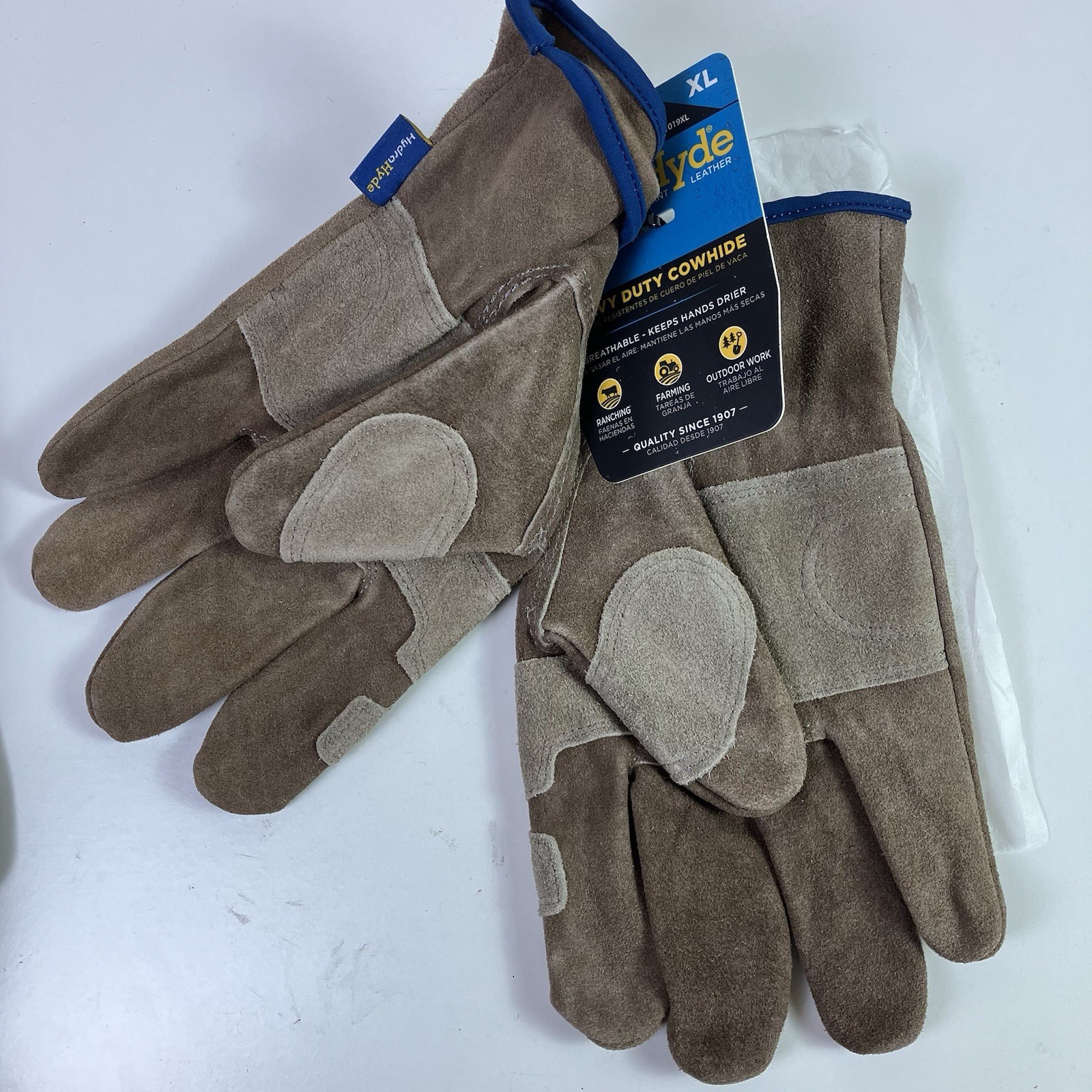 x3 Wells Lamont Men HydraHyde Leather Work Gloves Water-Resistant XL