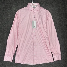 Collars and Co Button up shirt Mens M Pink Gingham Dress Collar Long sleeve NWT