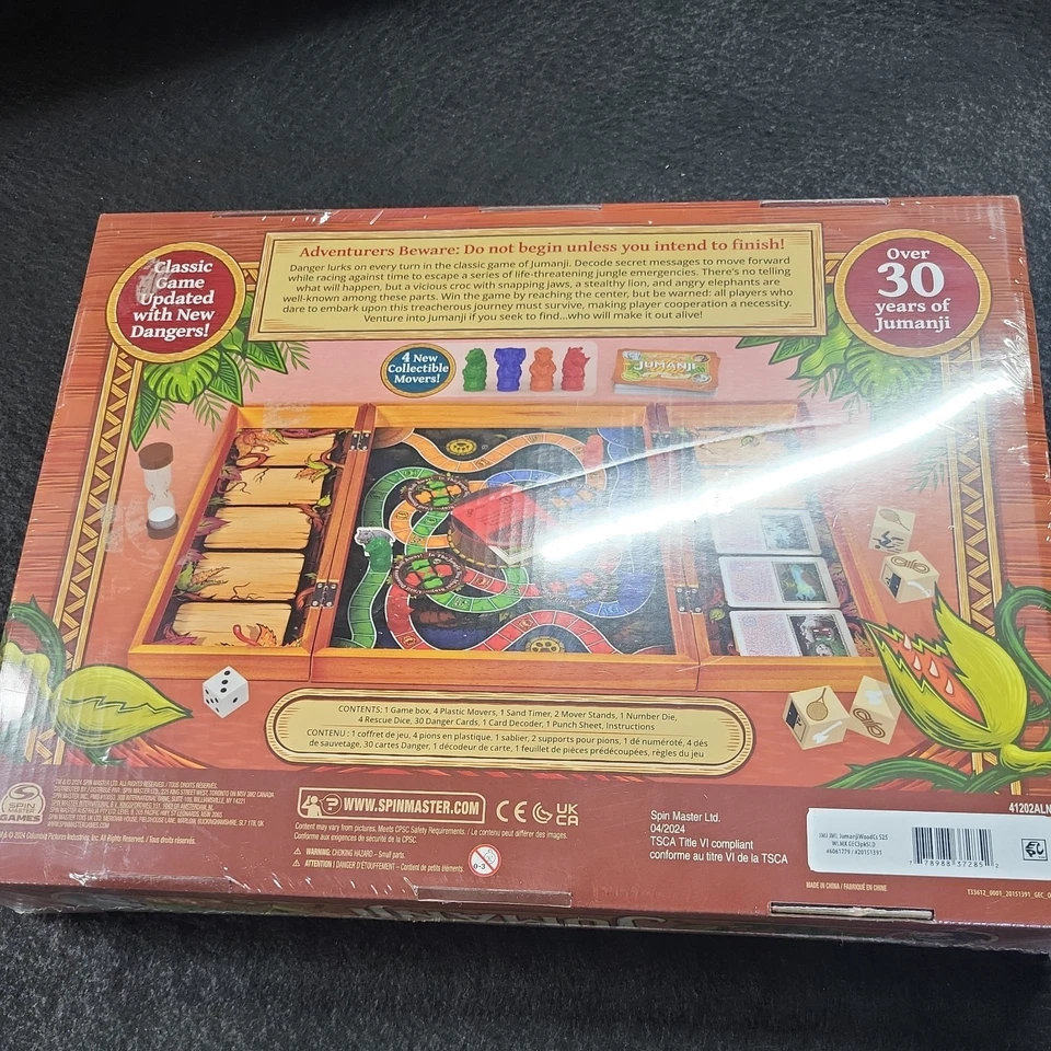 Jumanji Game Real Wooden Box Edition Of The Classic Adventure Board Game Sealed - Image 2 of 4