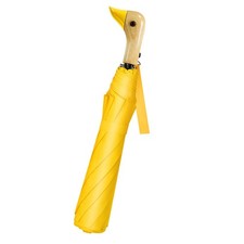 Yellow Duck Head Umbrella - Compact Folding Umbrella Wooden Handle Lightweigh...
