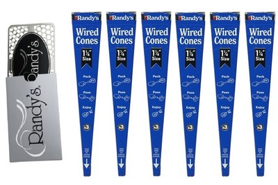 RANDY'S GRINDER CARD plus SIX PACKS of WIRED CONES 1 1/4 Size/ 3 cones per pack