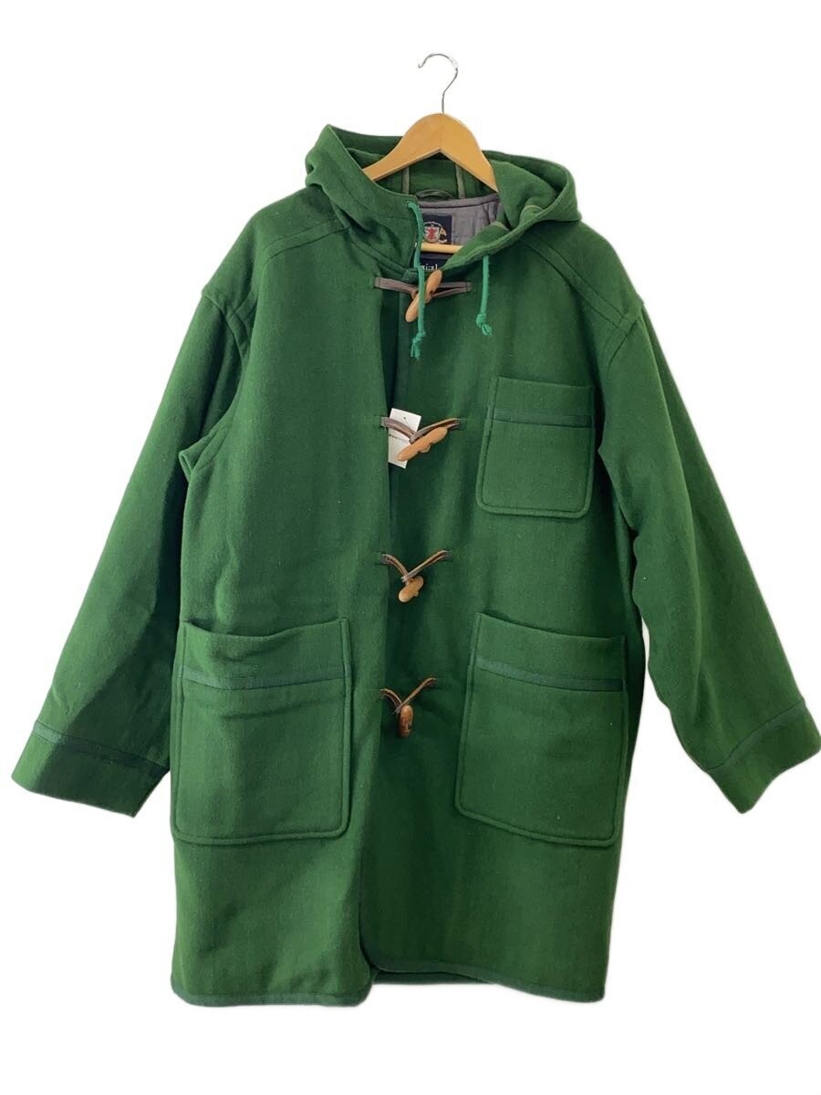 90S/Made In Hong Kong/Quilted Lining/Hooded/Ixi Z/Duffel Coat/L/Wool/Grey/Plain