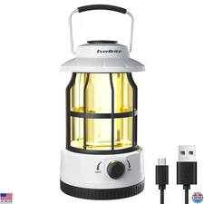 EverBrite USB C Rechargeable LED Camping Lantern - Vintage Dimmable Emergency