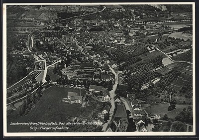 Postcard Lauterecken/Glan, aerial photo of the place 