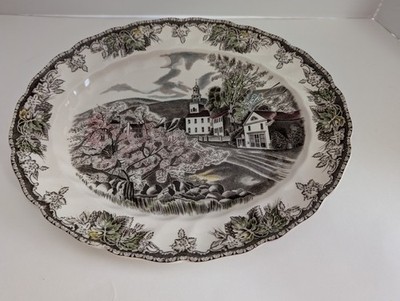JOHNSON BROTHERS The Friendly Village OVAL PLATTER 12 X 9.75
