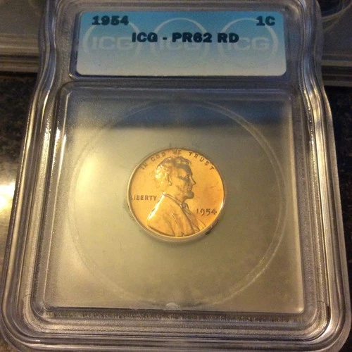 1954 PROOF 62 RED LINCOLN WHEAT CENT HIGH GRADE ICG