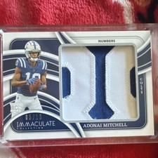 Panini 2024 Immaculate Rookie Numbers Adonai Mitchell /10 Colts MEM RC SSP ! 