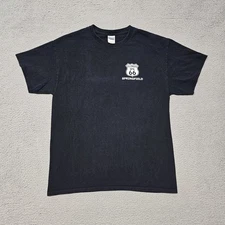 Route 66 T Shirt VTG Adult Large Black Short Sleeve Faded Black Springfield IL