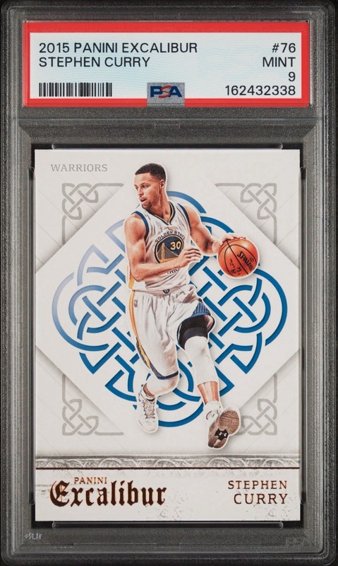 2015 PANINI EXCALIBUR #76 STEPHEN CURRY CARD WARRIORS PSA 9