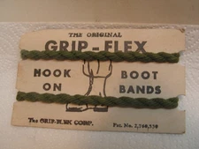 The Grip Flex Corp - Hook On Boot Bands NOS Green Pair On Original Card NEW