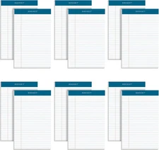 TOPS 5 x 8 Legal Pads, 12 Pack, Docket Brand, Narrow Ruled, White Paper, 50 Shee