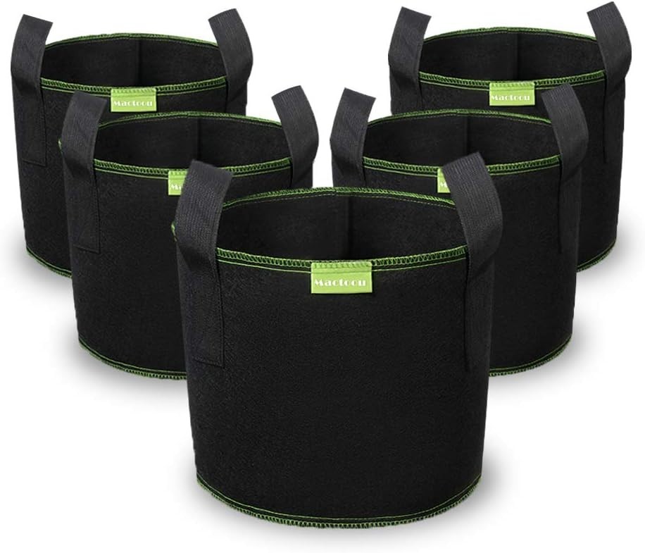 Mactoou Grow Bags Vegetables 5 Gallons Nonwoven Fabric Vegetable Plant 5pc New