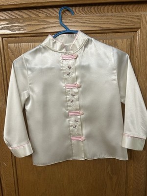 So Pretty! Marks & Spencer Girl Age 4-5  Embroidered Shirt w/Pink Flowers