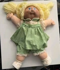 Vintage Cabbage Patch Doll, Green Checkered Dress