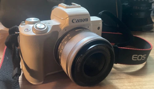 Canon EOS M50 24.1 MP Mirrorless Camera - White (Kit with  EF-M 15-45mm)