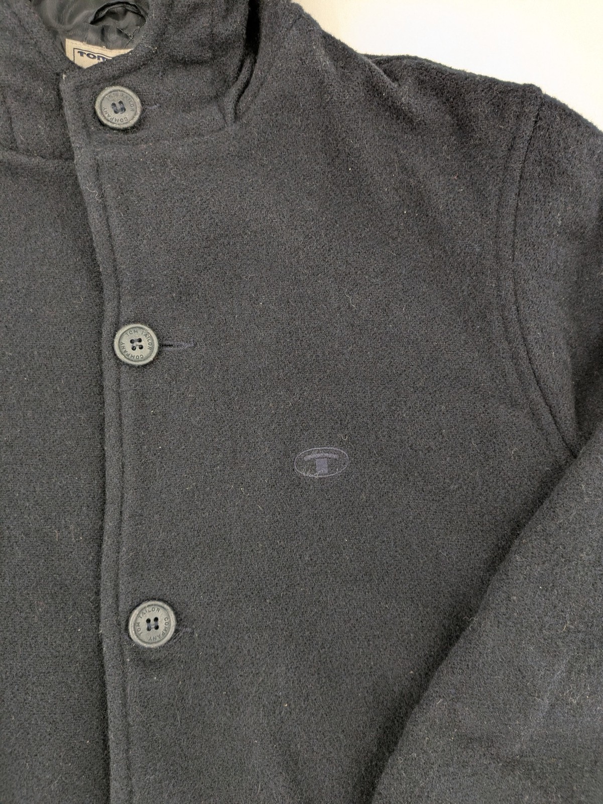Tom Tailor Jungen Wollmantel Winterjacke Gr 140 Dunkelblau mit Kapuze Füttert image 4