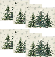 Kiefern Schneeflocken Weihnachten Platzsets 6Er Set, 30X45Cm Urlaub Winter Banke