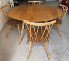 Vintage Ercol Drop Leaf Dining Table and 4 Candlestick Chairs FREE DELIVERY🚚🚚