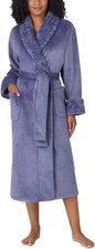 Carole Hochman Ladies  Plush Robe Silky soft and plush 100 Polyester, Blue, S