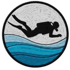 Diving Iron on Patch Embroidered ID45095