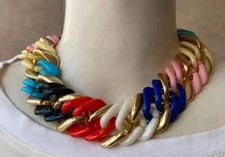 Vintage Chunky Acrylic Chain Necklace   Color...