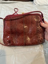 Vintage Red /Burgundy Genuine Snakeskin Purse...