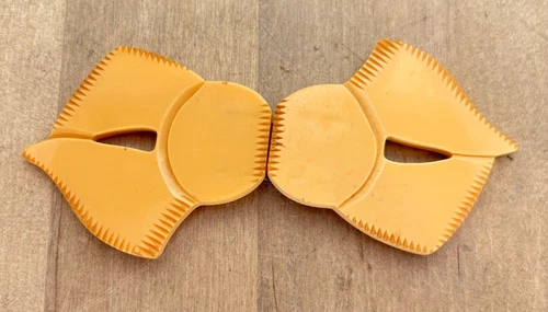 Vintage Butterscotch Bakelite 2 Piece Buckle Jewelry, 4.5"w