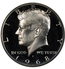 Proof Kennedy 1968-S 50C Proof Half Dollar Coin PCGS PR69 CAM