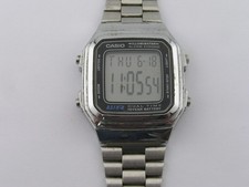 Casio Dual Time LCD Watch w/ Band A178W 2519 Working