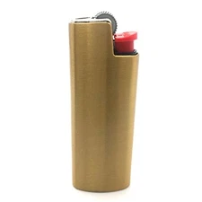 Vintage Metal Lighter Case Cover Holder Sleeve for Bic Mini Lighter J5 Gold