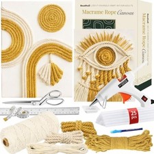 DIY Rope Canvas Kit for Beginners - Complete Macrame Ropes Supplies  Khaki