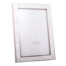 Happy Homewares Beautiful Ivory Mother Of Pearl 4X6 Picture Frame Nickel Plated