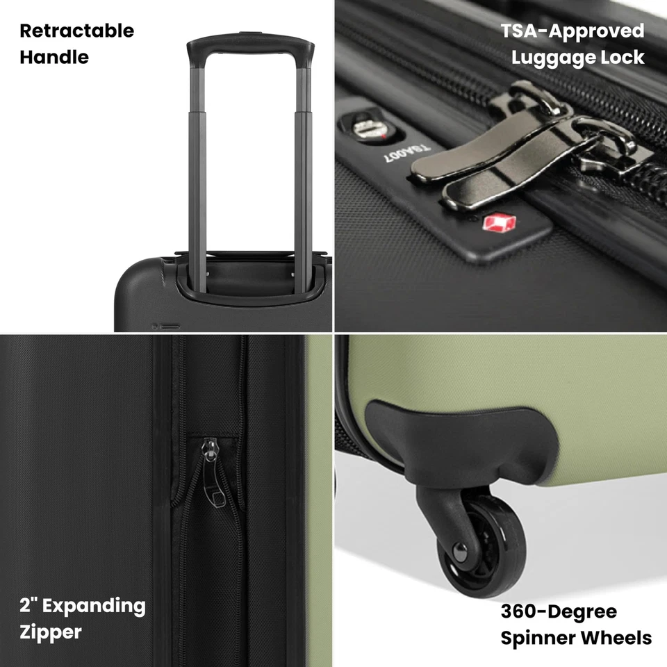 Meridian, equipaje de mano de 22 pulgadas aprobado por la aerolínea, maletas rígidas rodantes... Foto 2 de 4