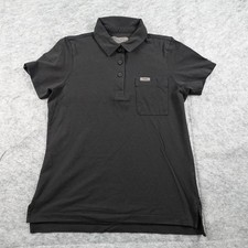 Figs Scrub Top Womens Extra Small Black Technical Collection Polo Short Sleeve