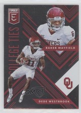 2018 Panini Elite Draft Picks College Ties Baker Mayfield Dede Westbrook #9 0ls
