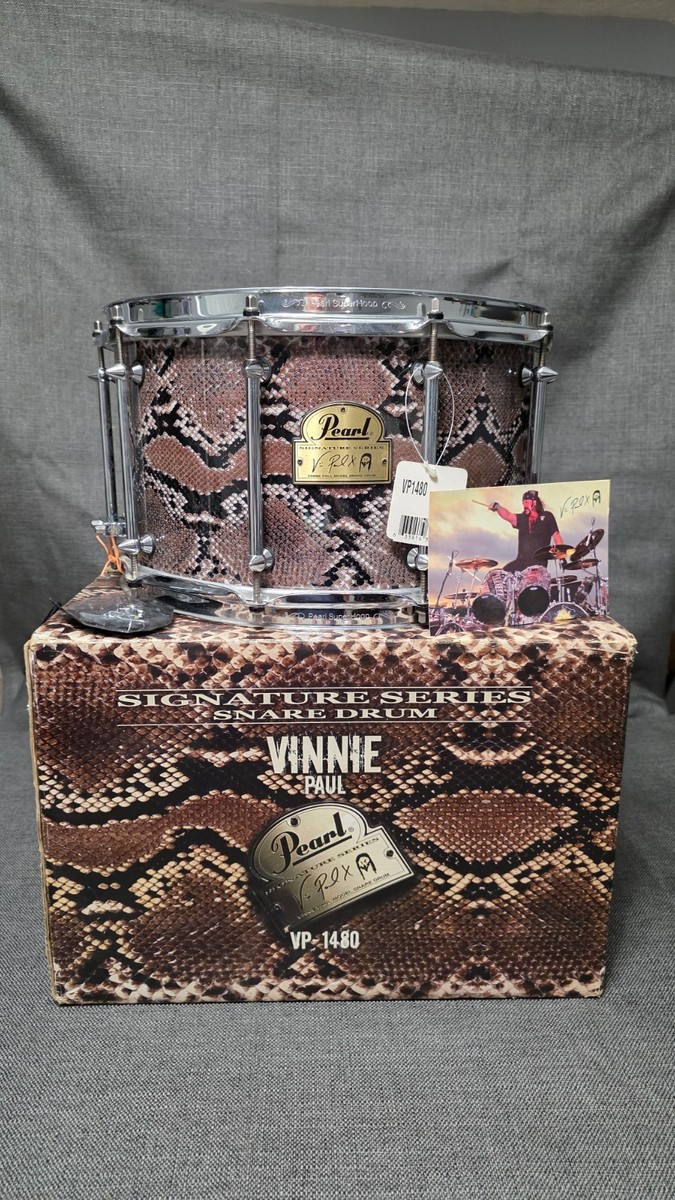 jerseypotteryイギリスハンドペイントヴィンテージボウル Vinnie Paul Signature Series Pearl 14x8 Snare Drum w/ original box