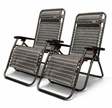 Adjustable Reclining Folding Garden Chairs Outdoor Patio Lounge Chair w/ Armrest