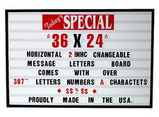2 inch Changeable Message Letters Marquee Sign - Window Menu Price Board 36"x24"