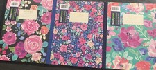 3 x DOT-RULED Mintgreen Floral Notes Composition 100-Sheet Note Book, mix-match