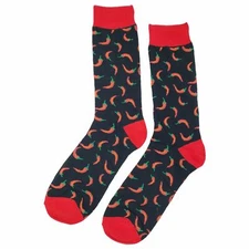 NWT Chili Pepper Dress Socks Novelty Men 8-12 Multicolor Crazy Fun Sockfly