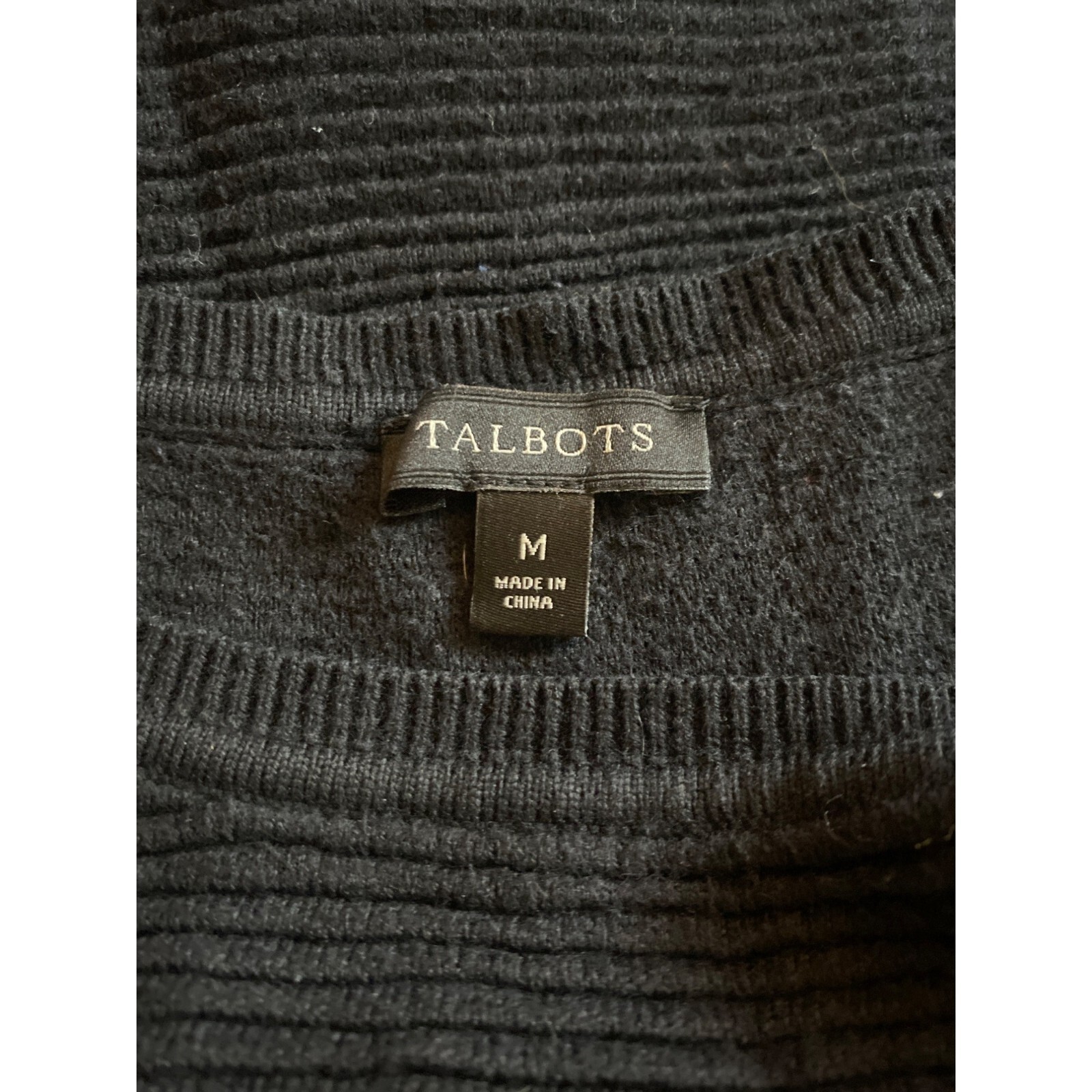 Talbots, women's black ribbed, basic long sleeve … - image 8