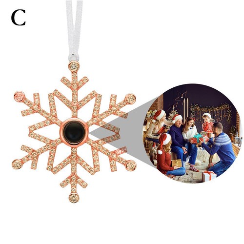 Personalized Projection Photo Pendant Hanging-Snowflake Keychain Christmas Decor - Picture 11 of 17
