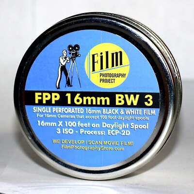 16MM FILM Single Perforated FPP Cine16 BW NEGATIVE ISO 100 FT 