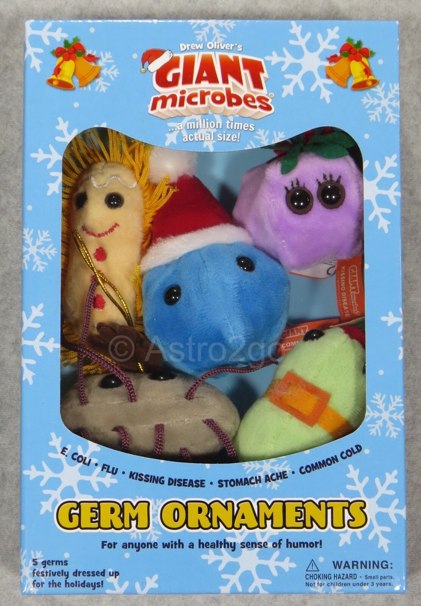 GIANT MICROBES-GERM ORNAMENTS HOLIDAY THEME BOX-E. Coli Flu Cold